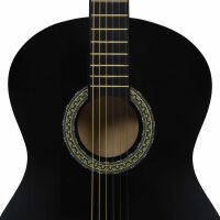 vidaXL 12-tlg. Klassikgitarren-Set f&uuml;r Anf&auml;nger Schwarz 4/4 39&quot;