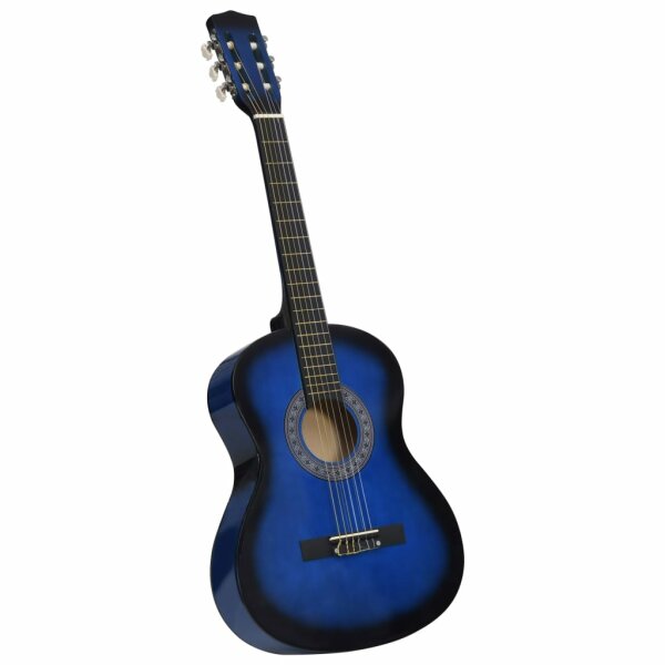 vidaXL Klassikgitarre f&uuml;r Anf&auml;nger und Kinder Blau 3/4 36&quot;