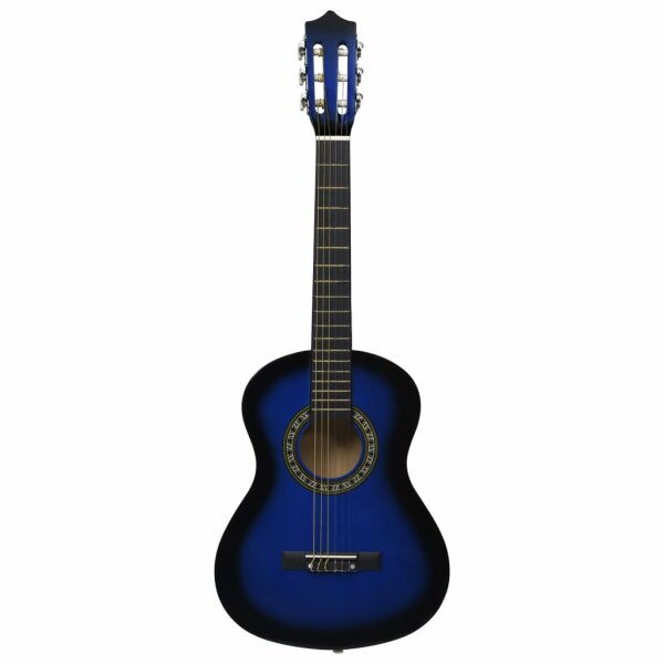 vidaXL Klassikgitarre f&uuml;r Anf&auml;nger und Kinder Blau 1/2 34&quot;