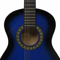 vidaXL Klassikgitarre f&uuml;r Anf&auml;nger und Kinder Blau 1/2 34&quot;