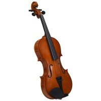 vidaXL Violine Komplettset mit Bogen und Kinnst&uuml;tze Dunkles Holz 4/4