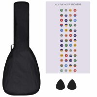 vidaXL Sopran-Ukulele-Set mit Tasche für Kinder Schwarz 21"