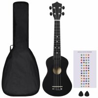 vidaXL Sopran-Ukulele-Set mit Tasche f&uuml;r Kinder Schwarz 23&quot;