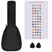 vidaXL Sopran-Ukulele-Set mit Tasche f&uuml;r Kinder Schwarz 23&quot;