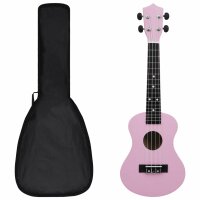 vidaXL Sopran-Ukulele-Set mit Tasche für Kinder Rosa 23"