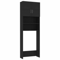 vidaXL Waschmaschinenschrank Schwarz 64x25,5x190 cm Holzwerkstoff