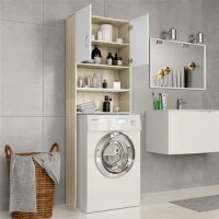 vidaXL Waschmaschinenschrank Wei&szlig; Sonoma-Eiche 64x25,5x190 cm