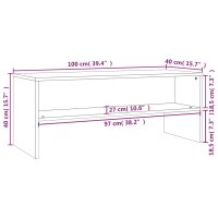 vidaXL TV-Schrank Hochglanz-Grau 100x40x40 cm Holzwerkstoff