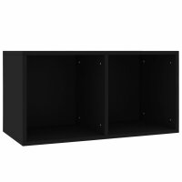 vidaXL Schallplatten-Aufbewahrungsbox Schwarz 71x34x36cm...