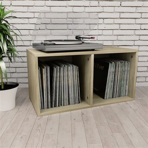 vidaXL Schallplatten-Aufbewahrungsbox Sonoma Eiche 71x34x36 cm