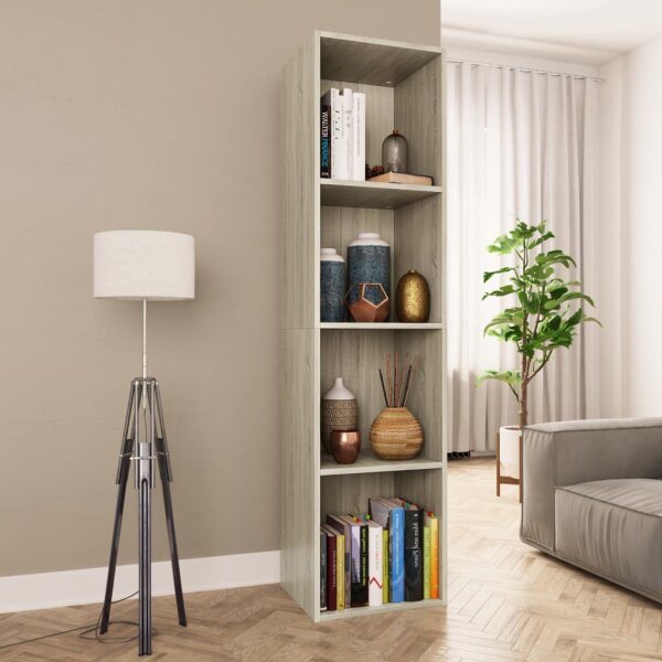 vidaXL Bücherregal/TV-Schrank Sonoma-Eiche 36x30x143 cm Holzwerkstoff