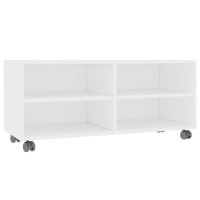 vidaXL TV-Schrank mit Rollen Wei&szlig; 90x35x35 cm Holzwerkstoff