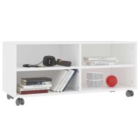 vidaXL TV-Schrank mit Rollen Wei&szlig; 90x35x35 cm Holzwerkstoff