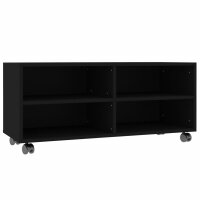 vidaXL TV-Schrank mit Rollen Schwarz 90x35x35 cm Holzwerkstoff