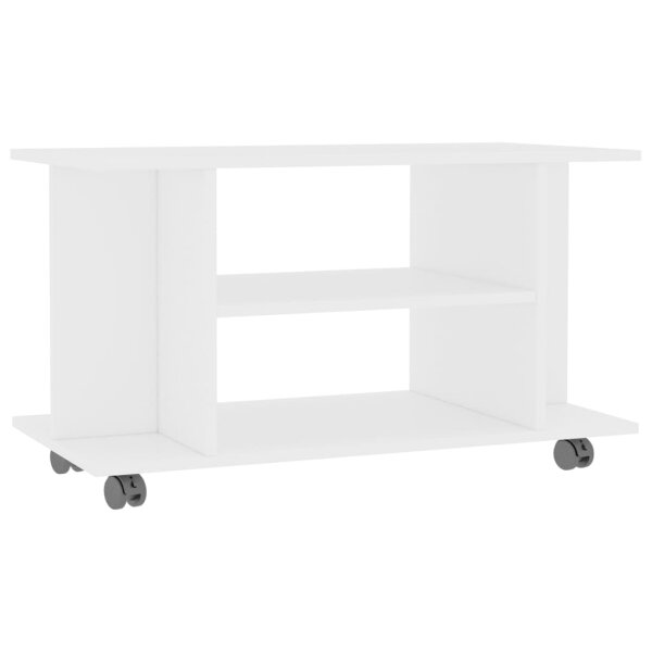 vidaXL TV-Schrank mit Rollen Wei&szlig; 80x40x40 cm Holzwerkstoff