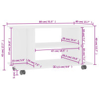 vidaXL TV-Schrank mit Rollen Wei&szlig; 80x40x40 cm Holzwerkstoff