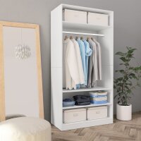 vidaXL Kleiderschrank Weiß 100×50×200 cm Holzwerkstoff