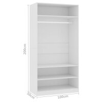 vidaXL Kleiderschrank Wei&szlig; 100&times;50&times;200 cm Holzwerkstoff