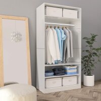 vidaXL Kleiderschrank Hochglanz-Weiß 100x50x200 cm...