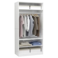 vidaXL Kleiderschrank Hochglanz-Wei&szlig; 100x50x200 cm Holzwerkstoff