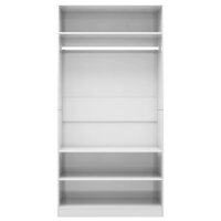 vidaXL Kleiderschrank Hochglanz-Wei&szlig; 100x50x200 cm Holzwerkstoff