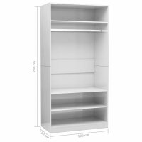 vidaXL Kleiderschrank Hochglanz-Wei&szlig; 100x50x200 cm Holzwerkstoff