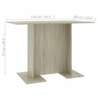 vidaXL Esstisch Sonoma-Eiche 110x60x75 cm Holzwerkstoff