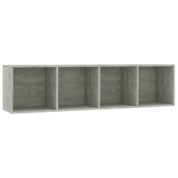 vidaXL B&uuml;cherregal/TV-Schrank Betongrau 143&times;30&times;36 cm