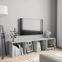 vidaXL Bücherregal/TV-Schrank Betongrau 143×30×36 cm