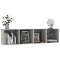 vidaXL B&uuml;cherregal/TV-Schrank Betongrau 143&times;30&times;36 cm