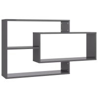 vidaXL Wandregale Hochglanz-Grau 104x20x58,5 cm Holzwerkstoff