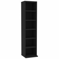 vidaXL CD-Schrank Schwarz 21x20x88 cm Holzwerkstoff