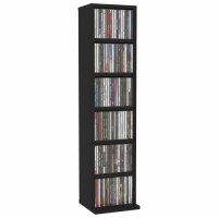 vidaXL CD-Schrank Schwarz 21x20x88 cm Holzwerkstoff