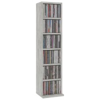 vidaXL CD-Schrank Betongrau 21x20x88 cm Holzwerkstoff