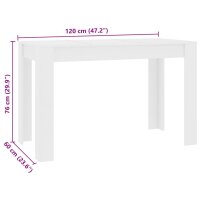 vidaXL Esstisch Wei&szlig; 120x60x76 cm Holzwerkstoff