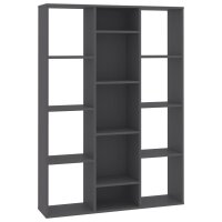 vidaXL Raumteiler/B&uuml;cherregal Grau 100x24x140 cm Holzwerkstoff