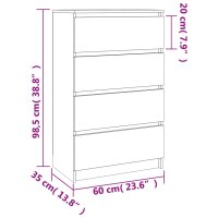 vidaXL Sideboard Betongrau 60x35x98,5 cm Holzwerkstoff