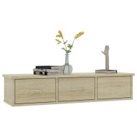 vidaXL Wand-Schubladenregal Sonoma-Eiche 88x26x18,5 cm Holzwerkstoff