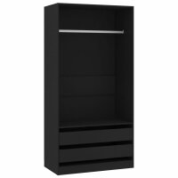 vidaXL Kleiderschrank Schwarz 100x50x200 cm Holzwerkstoff