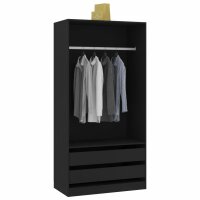 vidaXL Kleiderschrank Schwarz 100x50x200 cm Holzwerkstoff