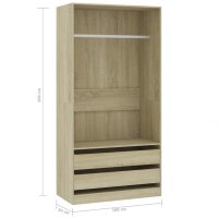 vidaXL Kleiderschrank Sonoma-Eiche 100x50x200 cm Holzwerkstoff