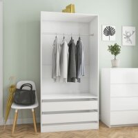 vidaXL Kleiderschrank Hochglanz-Wei&szlig; 100x50x200 cm Holzwerkstoff