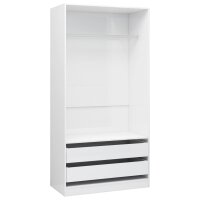 vidaXL Kleiderschrank Hochglanz-Wei&szlig; 100x50x200 cm Holzwerkstoff