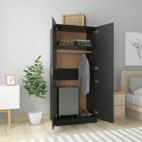 vidaXL Kleiderschrank Schwarz 80x52x180 cm Holzwerkstoff