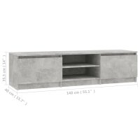 vidaXL TV-Schrank Betongrau 140x40x35,5 cm Holzwerkstoff