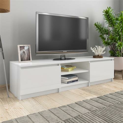 vidaXL TV-Schrank Hochglanz-Wei&szlig; 140x40x35,5 cm Holzwerkstoff