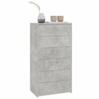 vidaXL Sideboard mit 6 Schubladen Betongrau 50x34x96 cm Holzwerkstoff