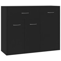 vidaXL Sideboard Schwarz 88x30x70 cm Holzwerkstoff