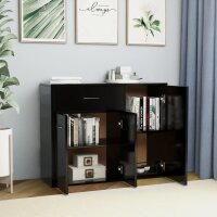 vidaXL Sideboard Schwarz 88x30x70 cm Holzwerkstoff