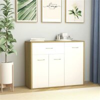 vidaXL Sideboard Weiß Sonoma-Eiche 88x30x70 cm...